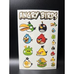 ANGRY BIRDS 102 Temporary Tattoos Party Pack 6 Sheets 2009-2010 Rovio New